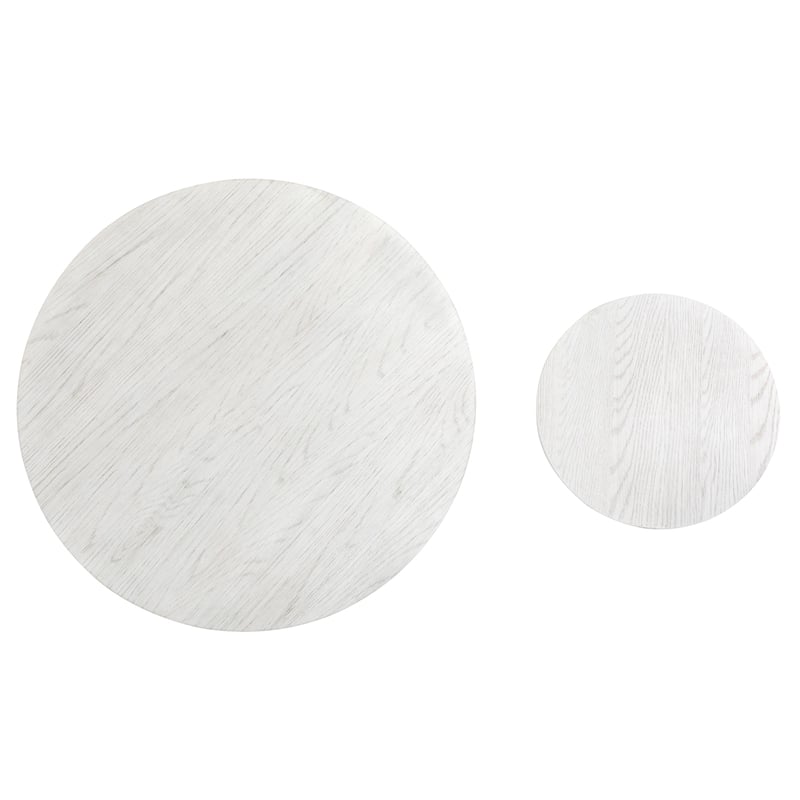 Bowery Hill Nesting Cocktail Table Set in Moonlight Pearl With Casters