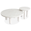 Bowery Hill Nesting Cocktail Table Set in Moonlight Pearl With Casters