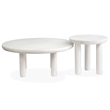 Bowery Hill Nesting Cocktail Table Set in Moonlight Pearl With Casters