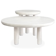Bowery Hill Nesting Cocktail Table Set in Moonlight Pearl With Casters