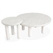 Bowery Hill Nesting Cocktail Table Set in Moonlight Pearl With Casters