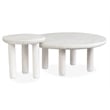 Bowery Hill Nesting Cocktail Table Set in Moonlight Pearl With Casters