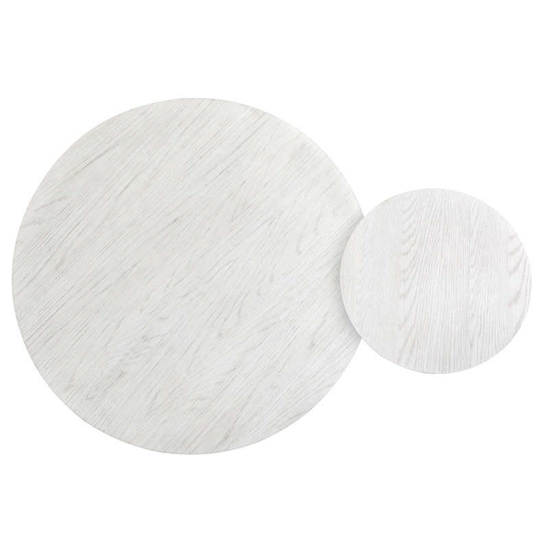 Bowery Hill Nesting Cocktail Table Set in Moonlight Pearl With Casters