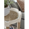 Bowery Hill Moonlight Pearl Drum Table With Glass Insert and Paper Cord