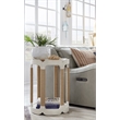 Bowery Hill Moonlight Pearl Drum Table With Glass Insert and Paper Cord