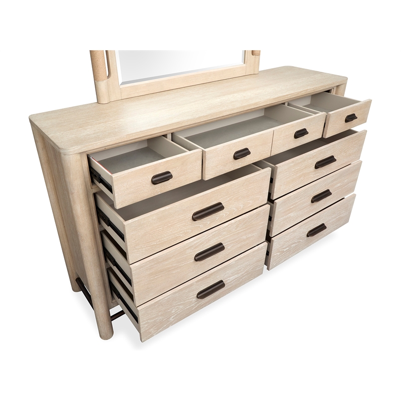 Bowery Hill 9-Drawer Bedroom Dresser in Sanibel Brown With Dark Bronze