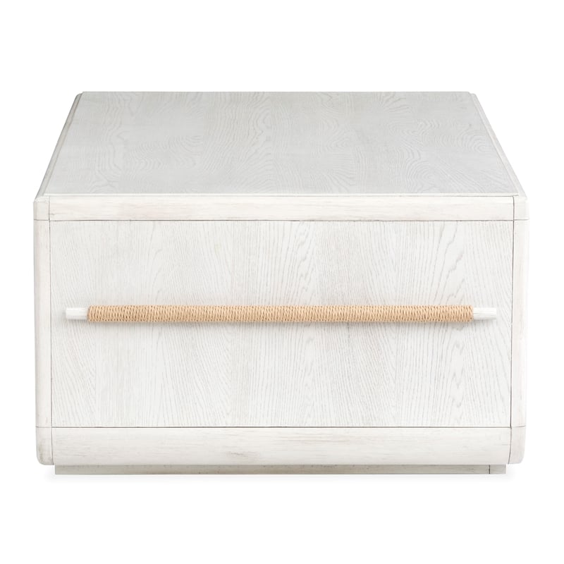 Bowery Hill Rectangular Cocktail Table in Moonlight Pearl With Casters