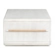 Bowery Hill Rectangular Cocktail Table in Moonlight Pearl With Casters