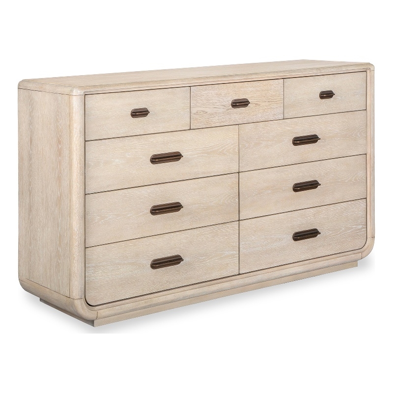 Bowery Hill 9-Drawer Bedroom Dresser in Sanibel Brown With Woven Accents