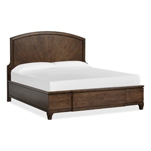 Bowery Hill King Panel Bed in Spiced Rum With Ash Veneer Construction