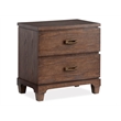 Bowery Hill 2-Drawer Nightstand in Spiced Rum With Weathered Brass