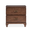 Bowery Hill 2-Drawer Nightstand in Spiced Rum With Weathered Brass
