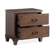 Bowery Hill 2-Drawer Nightstand in Spiced Rum With Weathered Brass