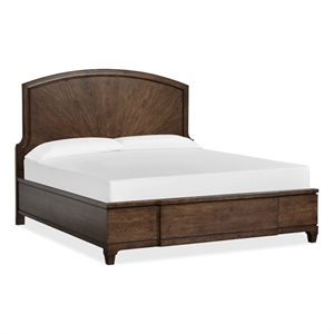 Bowery Hill Queen Panel Bed in Spiced Rum With Ash Veneer Construction