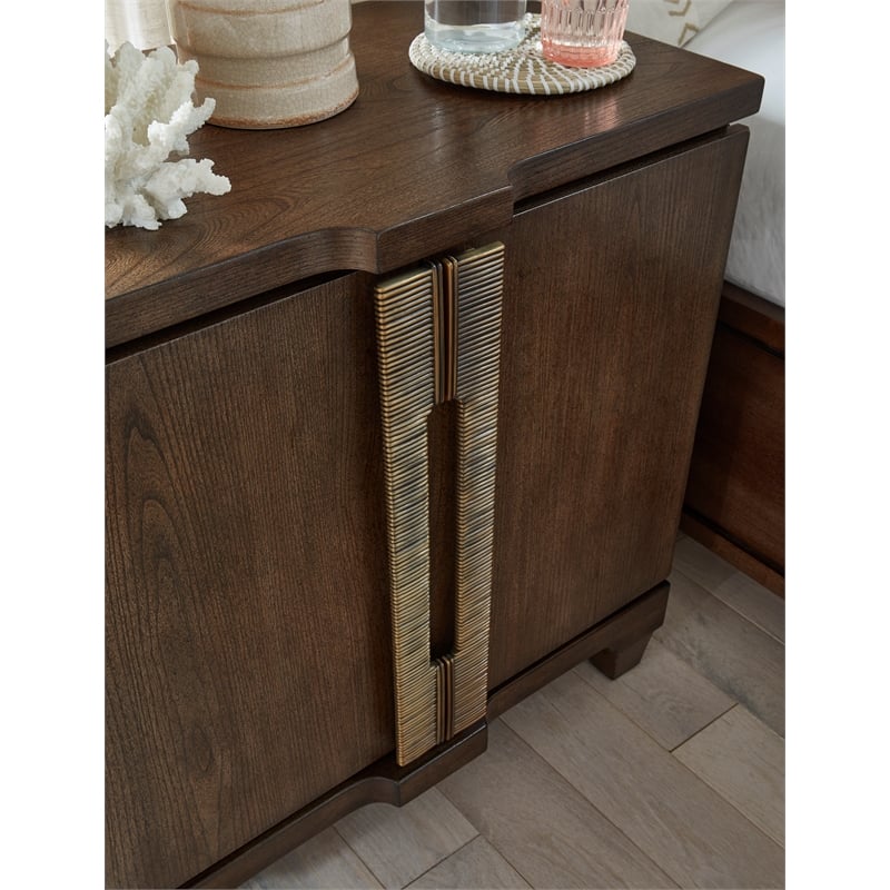 Bowery Hill Bachelor Chest in Spiced Rum With 2 Doors and Adjustable Shelf