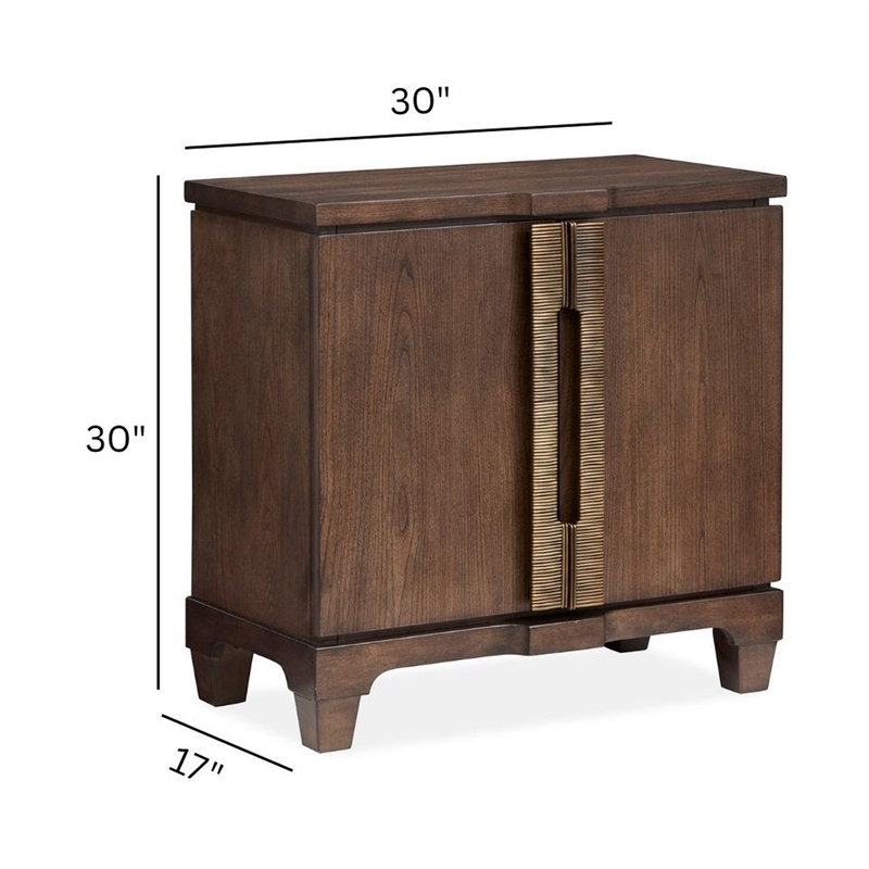 Bowery Hill Bachelor Chest in Spiced Rum With 2 Doors and Adjustable Shelf