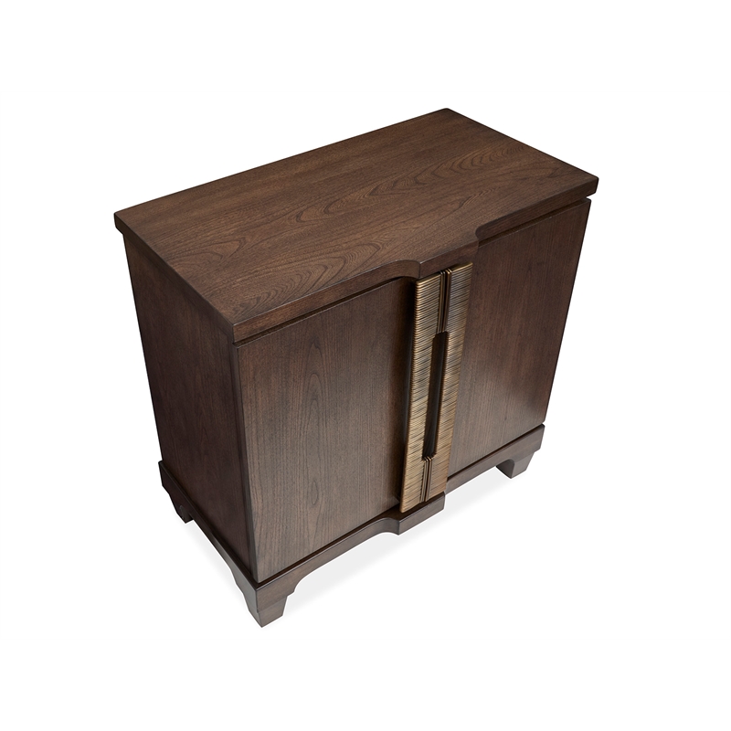 Bowery Hill Bachelor Chest in Spiced Rum With 2 Doors and Adjustable Shelf