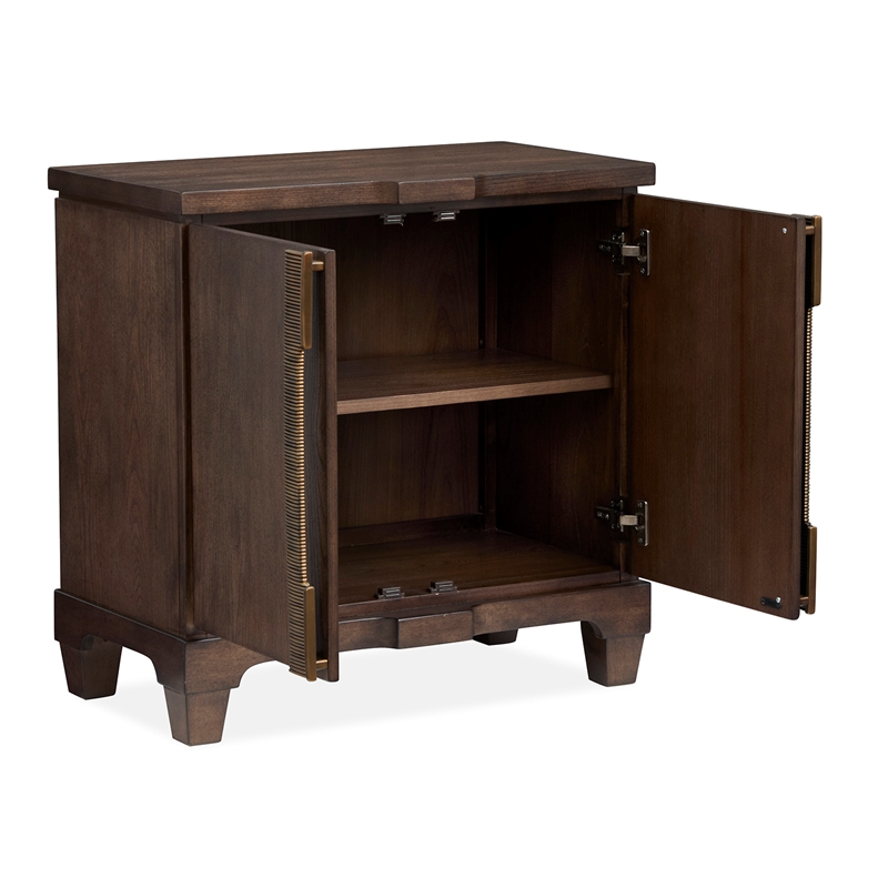 Bowery Hill Bachelor Chest in Spiced Rum With 2 Doors and Adjustable Shelf