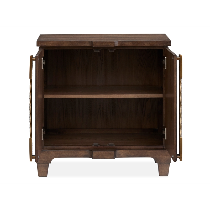 Bowery Hill Bachelor Chest in Spiced Rum With 2 Doors and Adjustable Shelf