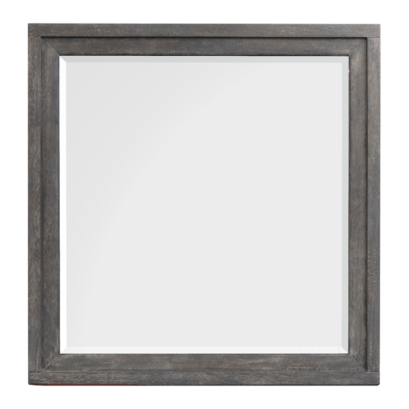 Bowery Hill 7-Drawer Dresser With Portrait Mirror in Black Heron