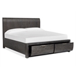 Bowery Hill Queen Panel Storage Bed in Black Heron With 2 Drawers