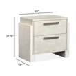 Bowery Hill 2-Drawer Nightstand in Misty Cloud With Resin End Panels