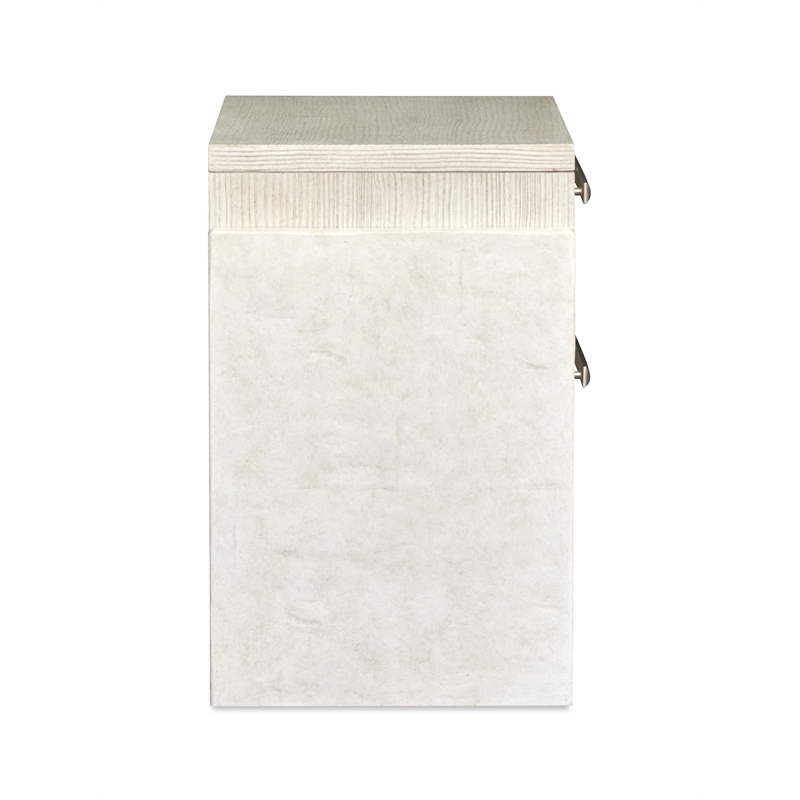 Bowery Hill 2-Drawer Nightstand in Misty Cloud With Resin End Panels