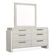 Bowery Hill 6-Drawer Dresser With Landscape Mirror in Misty Cloud
