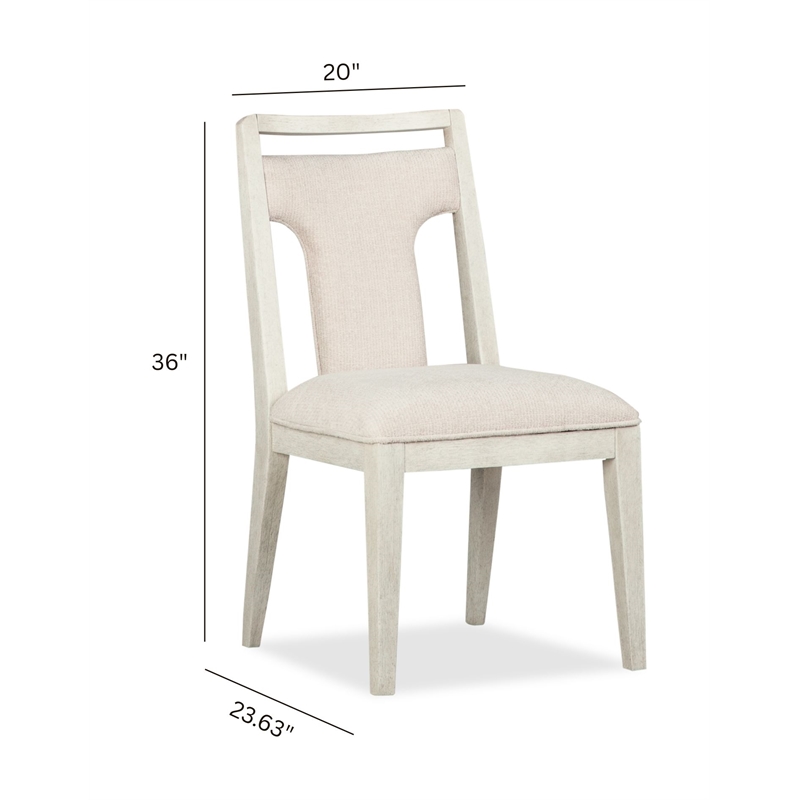 Bowery Hill Upholstered Side Chair 2-Pack in Misty Cloud 300 lb Capacity