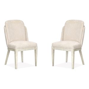 Bowery Hill Upholstered Host Chair 2-Pack in Misty Cloud 300 lb Capacity