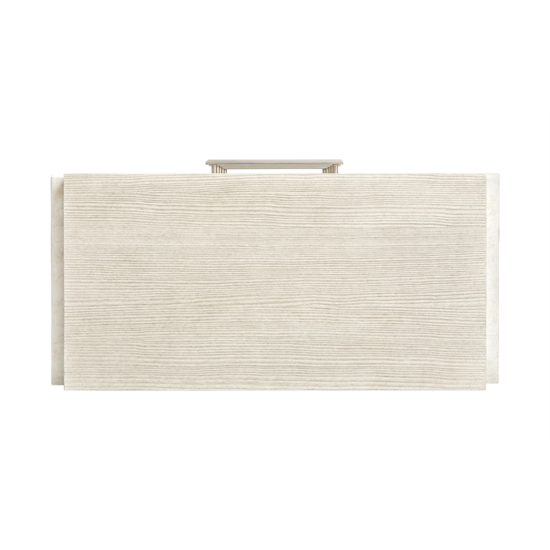 Bowery Hill 5-Drawer Bedroom Chest in Misty Cloud With Resin Panels