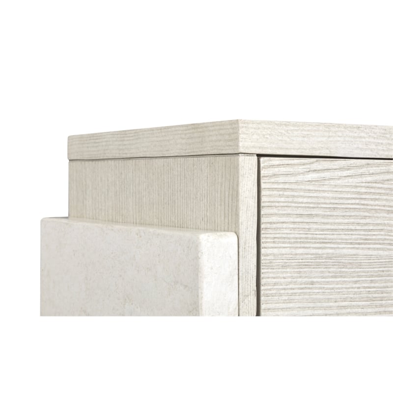 Bowery Hill 5-Drawer Bedroom Chest in Misty Cloud With Resin Panels