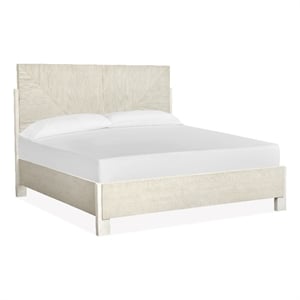 Bowery Hill King Panel Bed in Misty Cloud With Resin Headboard Posts