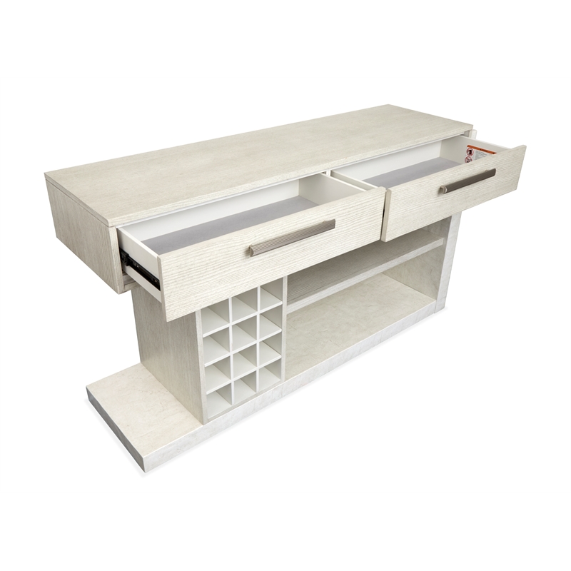 Bowery Hill Sideboard in Misty Cloud With Wine Storage and 15 Slots