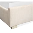 Bowery Hill Queen Upholstered Sleigh Bed in Misty Cloud With Resin Posts