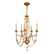 Bowery Hill 5-Light Traditional Metal Mini Chandelier in Antique Gold