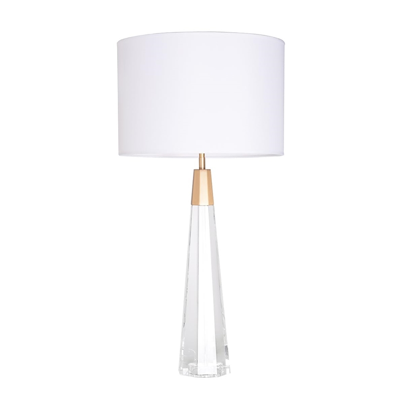 Bowery Hill Transitional Glass Buffet Lamp in Brushed Brass/White