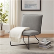 Bowery Hill Gray Sherpa Accent Chairs - 2 Piece Set