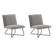 Bowery Hill Gray Sherpa Accent Chairs - 2 Piece Set