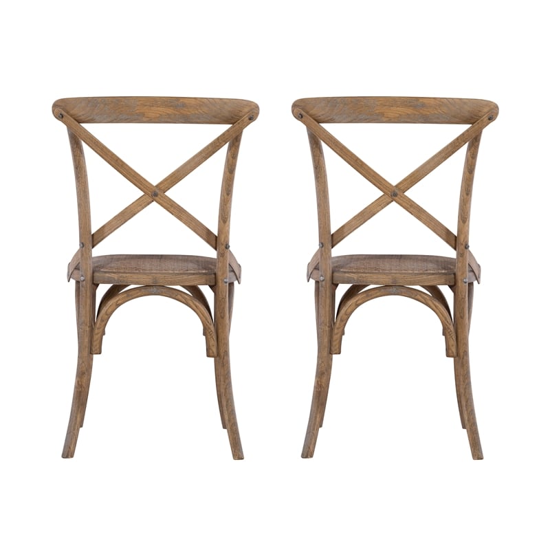 Bowery Hill Dining Set of 5 in Rustic Gray Solid Wood
