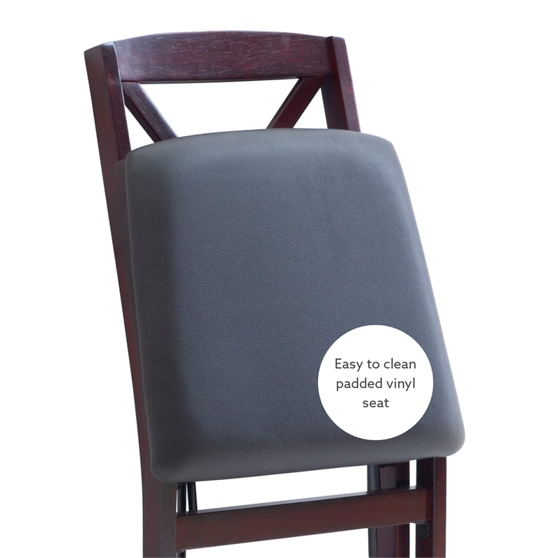 Bowery Hill Dining Set of 6 Folding Chairs and Gathering Table