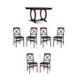 Bowery Hill Dining Set of 6 Folding Chairs and Gathering Table