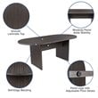 Bowery Hill 5 Piece Wooden Oval Conference Table Set in Gray and Black