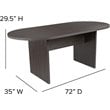 Bowery Hill 5 Piece Wooden Oval Conference Table Set in Gray and Black