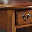 Bowery Hill Contemporary Wood Oval End Table with Drawer in Medium Oak