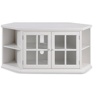 Bowery Hill 56&quot Corner TV Stand for TVs up to 60&quot in Cottage White
