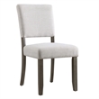 Bowery Hill Wood Upholstered Dining Chair Set in Gray Washed Black Bean