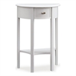 Bowery Hill Contemporary Solid Wood Demilune Hall Stand in Crisp White