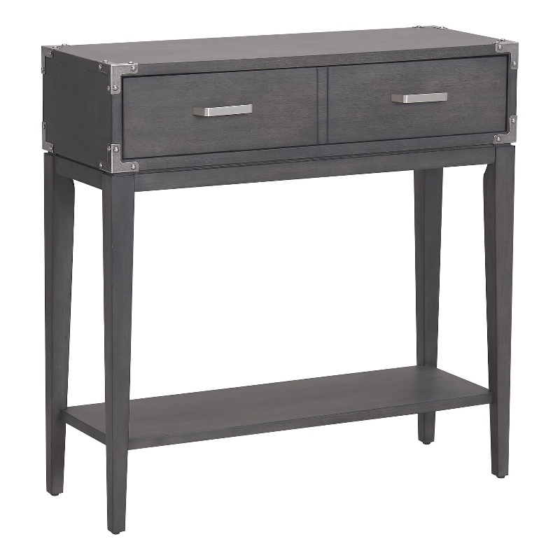 Bowery Hill 1-Drawer Wood Hall Stand with Display Shelf in Gray