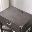 Bowery Hill Wood Drawer Nightstand Table with AC/USB Charger in Gray